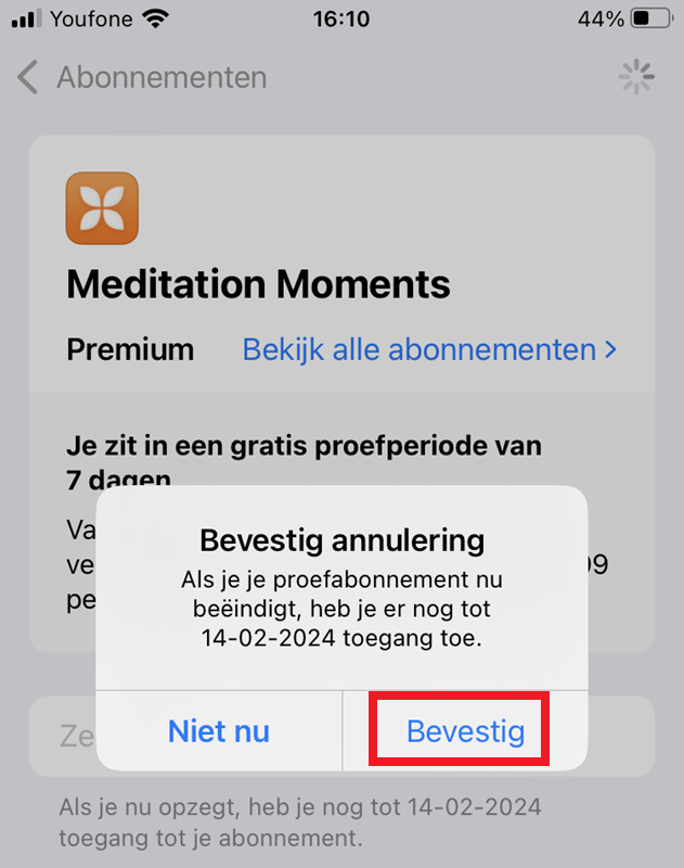 Abonnement iOS-app opzeggen